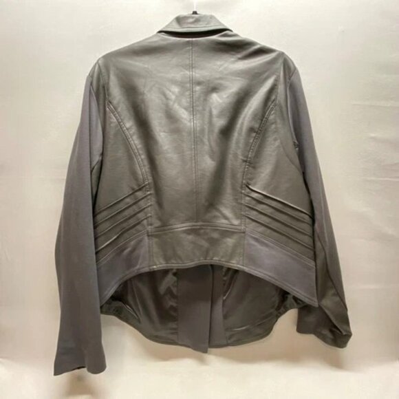 Torrid Faux Leather Moto Jacket Women's 3/3X Graphite Gray Full Zip EUC - Picture 9 of 16